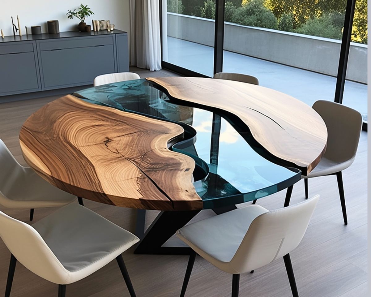 Tavolo da pranzo Il Ramo in legno e resina
