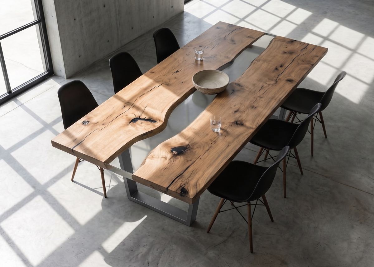 Tavolo da pranzo Ando Essence in legno e resina
